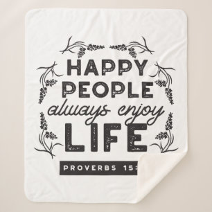 Couverture Sherpa Vie heureuse avec la foi – Proverbes 15:15 Art