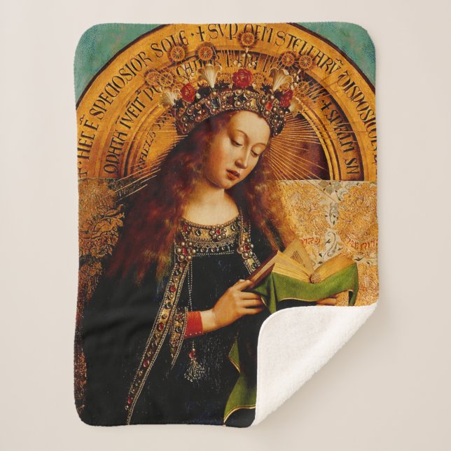 Couverture Sherpa Vierge Marie par Jan van Eyck (Devant)