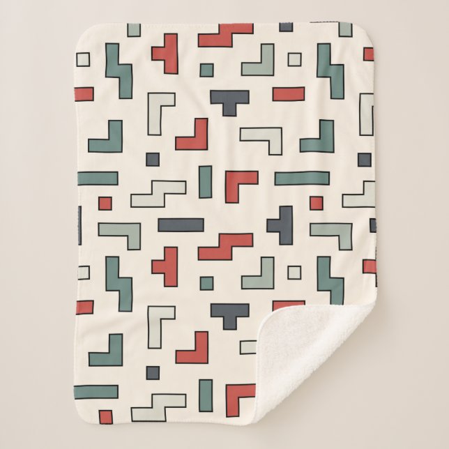 Couverture Sherpa Vieux jeu vidéo carré sans couture motif, arrière  (Devant)