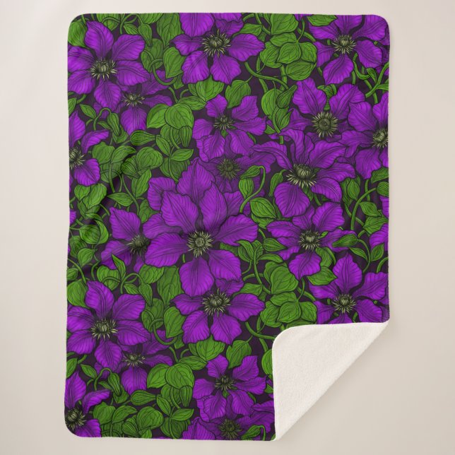 Couverture Sherpa Vigne de Clematis pourpre (Devant)