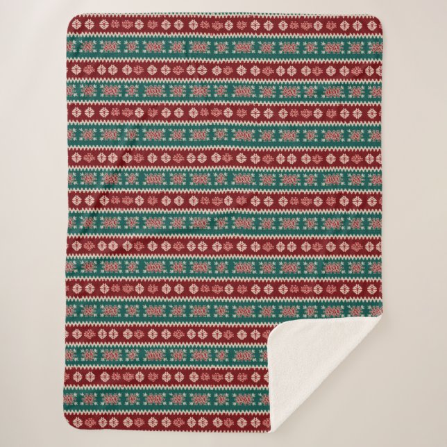 Couverture Sherpa Vilain tricot de Noël Motif traditionnel 10 (Devant)