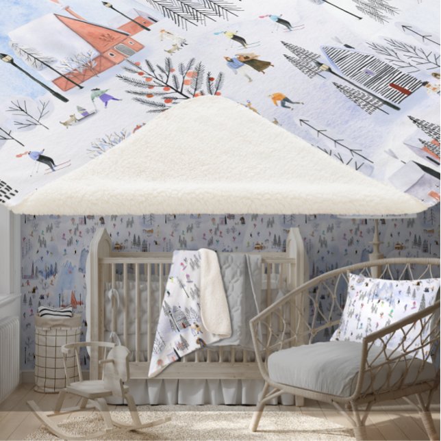 Couverture Sherpa Village skiable alpin de montagne occupé (Créateur téléchargé)