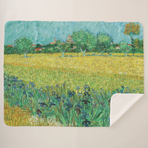 Couverture Sherpa Vincent van Gogh - Champ avec Iris près d'Arles