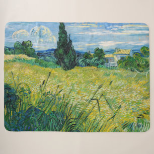 Couverture Sherpa Vincent van Gogh - Champ de blé vert avec cyprès