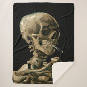 Couverture Sherpa Vincent van Gogh - Crâne avec cigarette brûlante