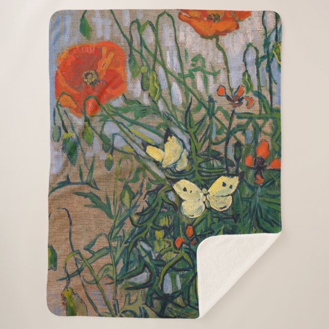 Couverture Sherpa Vincent van Gogh - Papillons et papillons (Devant)