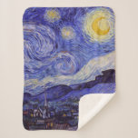 Couverture Sherpa Vincent Van Gogh Starry Nuit Vintage Art<br><div class="desc">Vincent van Gogh Starry Night Art Peinture Starry Night est un tableau de l'artiste post-impressionniste néerlandais Vincent van Gogh. Le ciel bleu de la nuit est rempli de nuages tourbillonnants, d'étoiles et d'une lune brillante croissant. La Nuit étoilée est la seule nocturne de la série de vues depuis la fenêtre...</div>