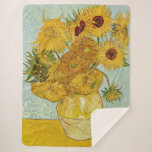 Couverture Sherpa Vincent Van Gogh - Vase avec douze tournesols<br><div class="desc">Vase avec douze tournesols / Vase avec douze douze tournesols - Vincent Van Gogh,  août 1888 - Sunflowers 1888 troisième version (F456)</div>