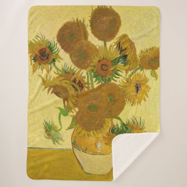Couverture Sherpa Vincent van Gogh - Vase avec quinze tournesols (Devant)