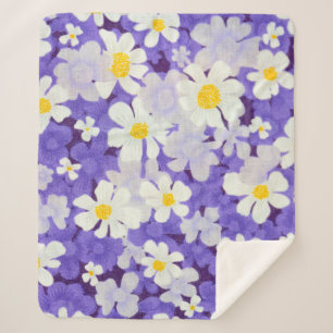 Couverture Sherpa Vintage coloré : Motif Fleur sans couture