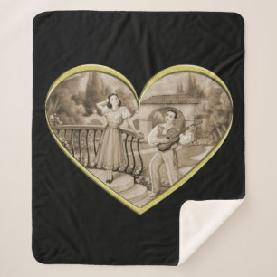 Couverture Sherpa Vintage couple Romance, homme et femme amour