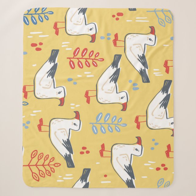 Couverture Sherpa Vintage Feuilles  Motif naturel (Devant)