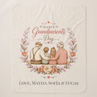 Couverture Sherpa Vintage Grandparents Day / Abuelos Clásico