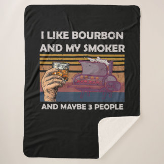Couverture Sherpa Vintage J'Aime Bourbon Mon Fumeur 3 Personnes Cade