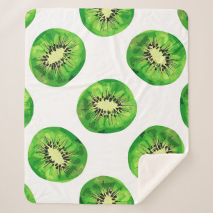 Couverture Sherpa vintage motif sans couture kiwi main d'illustratio