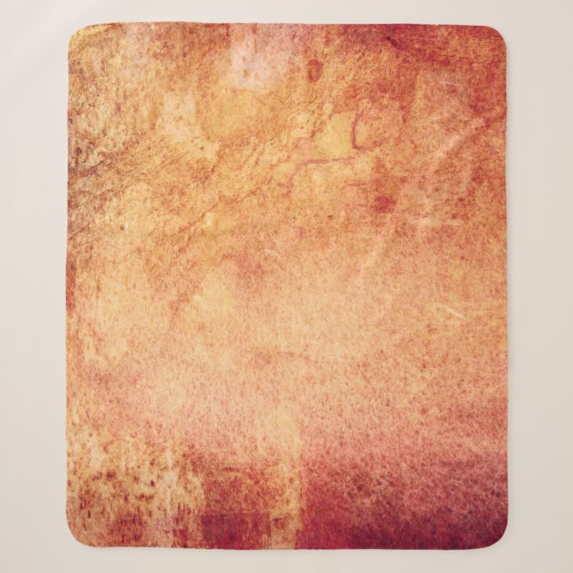 Couverture Sherpa Vintage rouge jaune orange rétro (Devant)