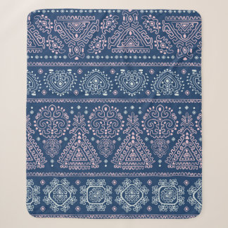 Couverture Sherpa vintage Tribal Mexicain vintage ethnique couture