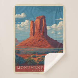 Couverture Sherpa Vintage voyage Monument Valley Arizona
