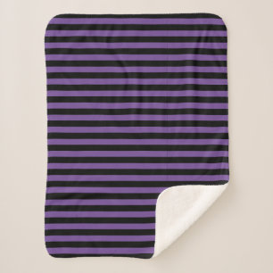 Couverture Sherpa Violet classique et rayé noir