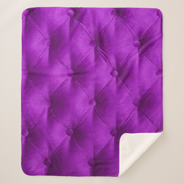 Couverture Sherpa Violet purple velvet capitone textile background,  (Devant)