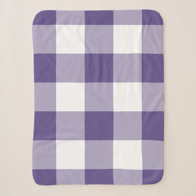 Couverture Sherpa Violet Ultra Violet En vichy Motif (Devant)