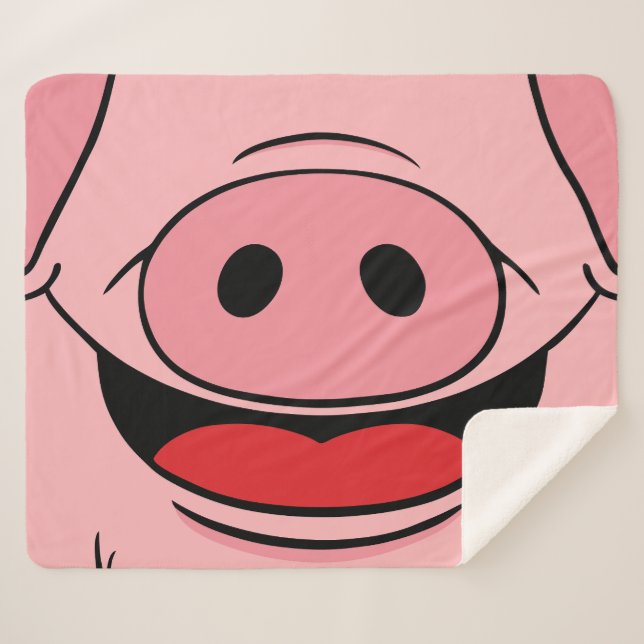 Couverture Sherpa Visage de porc (Devant (Horizontal))
