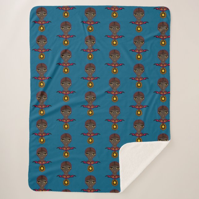 Couverture Sherpa Visage et ruban (Devant)