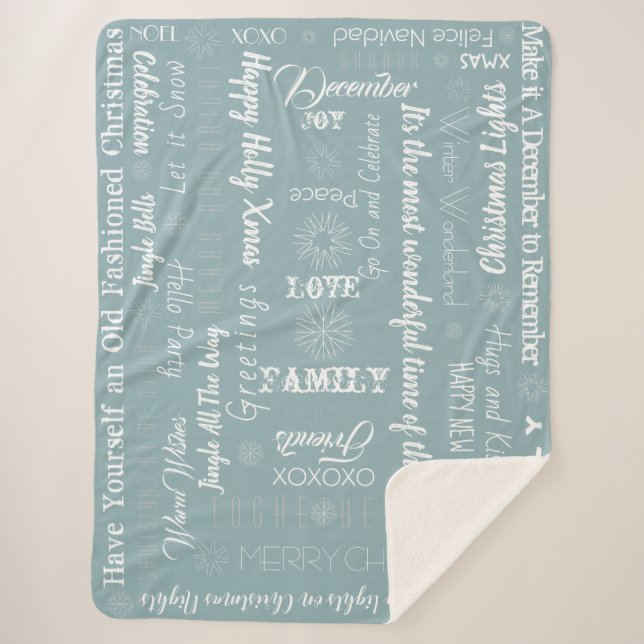 Couverture Sherpa Voeux de Noël personnalisés (Devant)