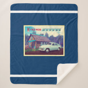 Couverture Sherpa Voiture Russe GAZ M-20 Et Dacha