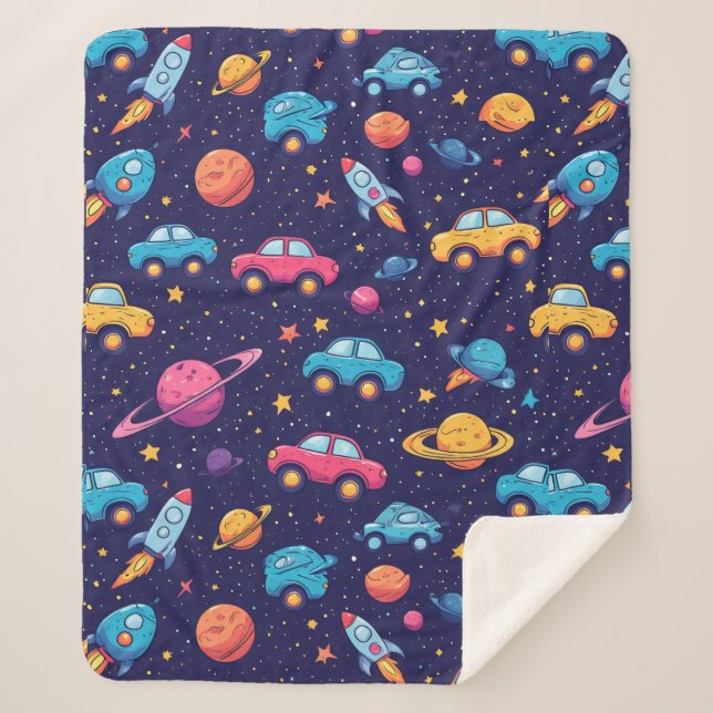 Couverture Sherpa Voitures Spatiales Et Fusées Pour La Décoration De (Devant)