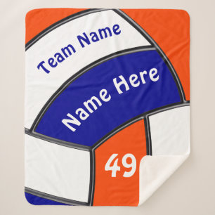 Couverture Sherpa Volley-ball bleu, orange et blanc Jeter des couver