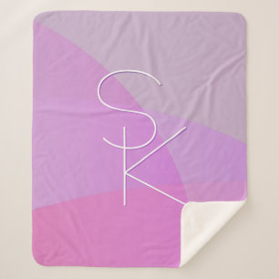 Couverture Sherpa Vos initiales de chevauchement Géométrique rose