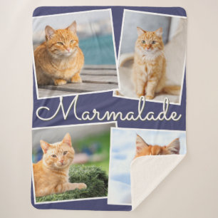 Couverture Sherpa Vos Photos de Chat et Nom de votre Animal de Compa