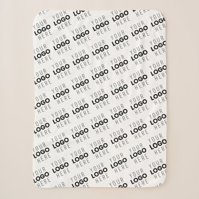 Couverture Sherpa Votre logo simple motif diagonal répétitif (Devant)