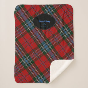 Couverture Sherpa Votre nom et date MacLean Scottish Clan Tartan