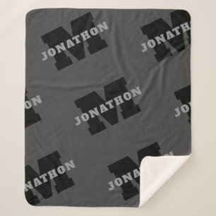 Couverture Sherpa Votre nom ou nom d'entreprise   Gris Masculin Mode