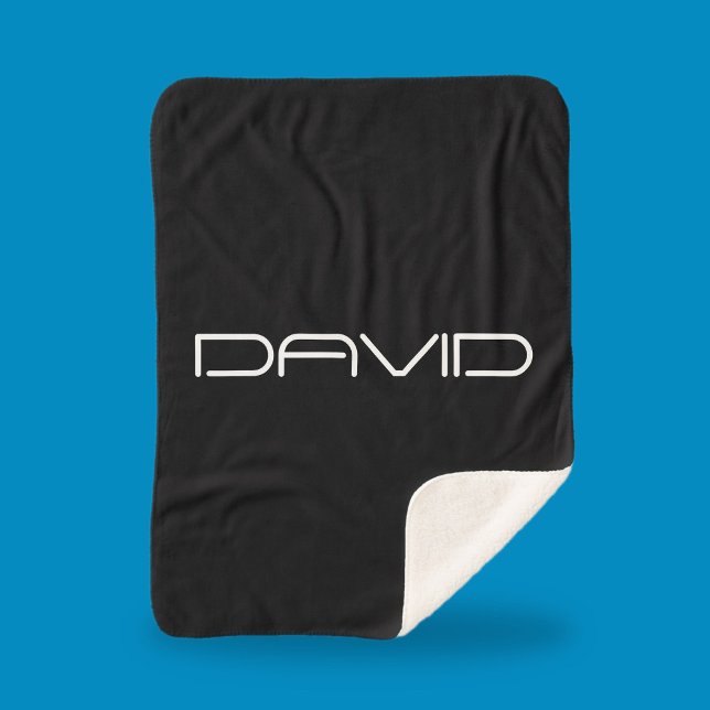 Couverture Sherpa Votre nom | Texte personnalisable stylisé Cool (Créateur téléchargé)