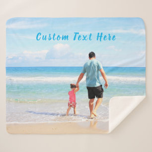 Couverture Sherpa Votre photo préférée Sherpa Blanket et texte perso