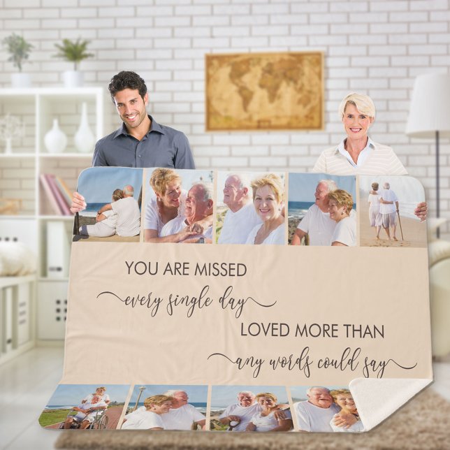 Couverture Sherpa Vous avez manqué 10 photo Bordure amande souvenir (Créateur téléchargé)