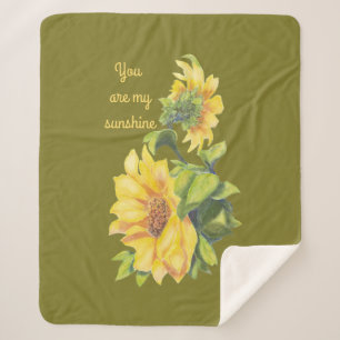 Couverture Sherpa Vous êtes My Sunshine Citation Love Sunflower