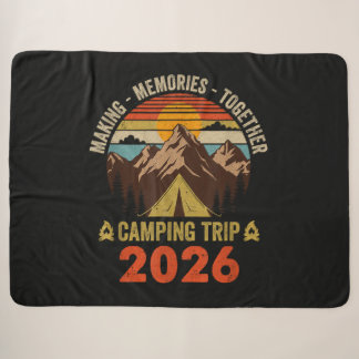 Couverture Sherpa Voyage de camping familial au coucher du soleil ré