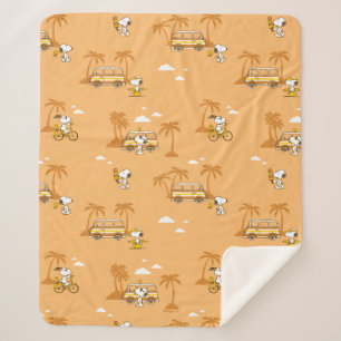 Couverture Sherpa Voyage sur route   Peanuts Snoopy Beach Motif
