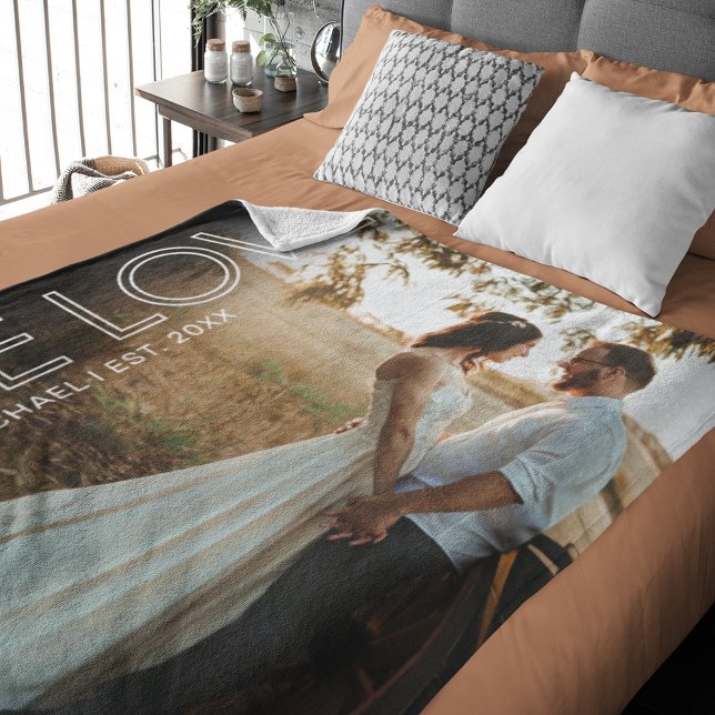 Couverture Sherpa Vrai Love Couple Photo Blanket en polaire (Créateur téléchargé)