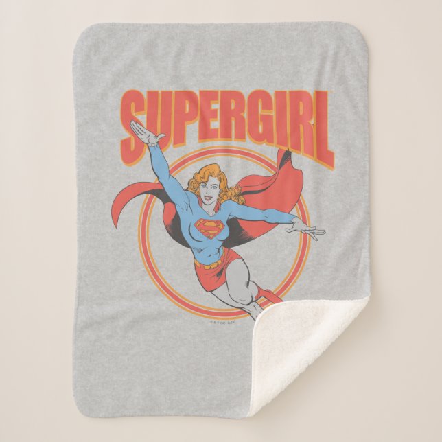 Couverture Sherpa Vrai Vintage Supergirl Flying Graphic (Devant)
