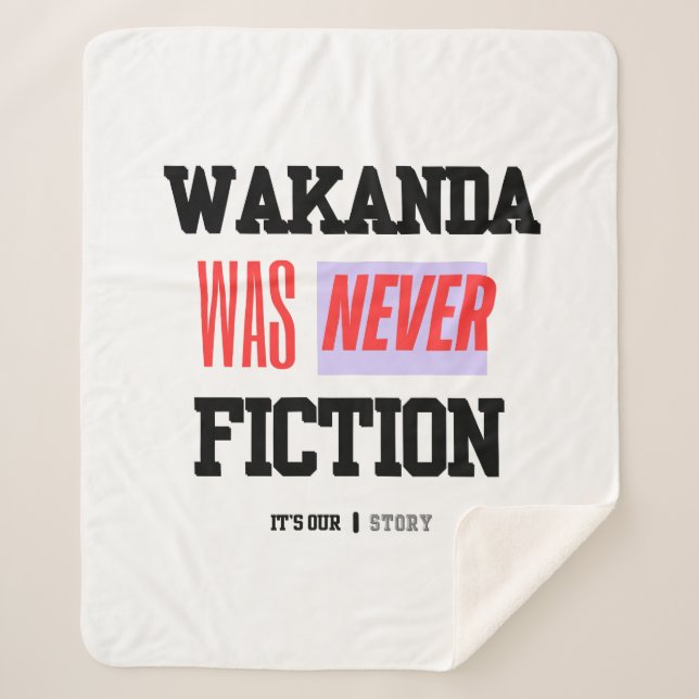 Couverture Sherpa WAKANDA Was Never Fiction | Sherpa Blanket (Devant)
