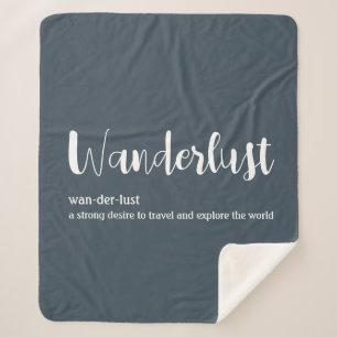 Couverture Sherpa Wanderlust définition blanc gris bleu couleur