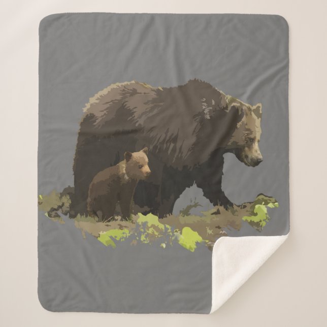 Couverture Sherpa Watercolor Black Bears Wildlife Nature Graphic Art (Devant)
