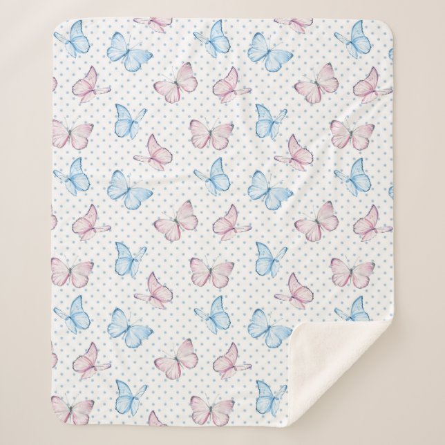 Couverture Sherpa watercolor butterfly (Devant)