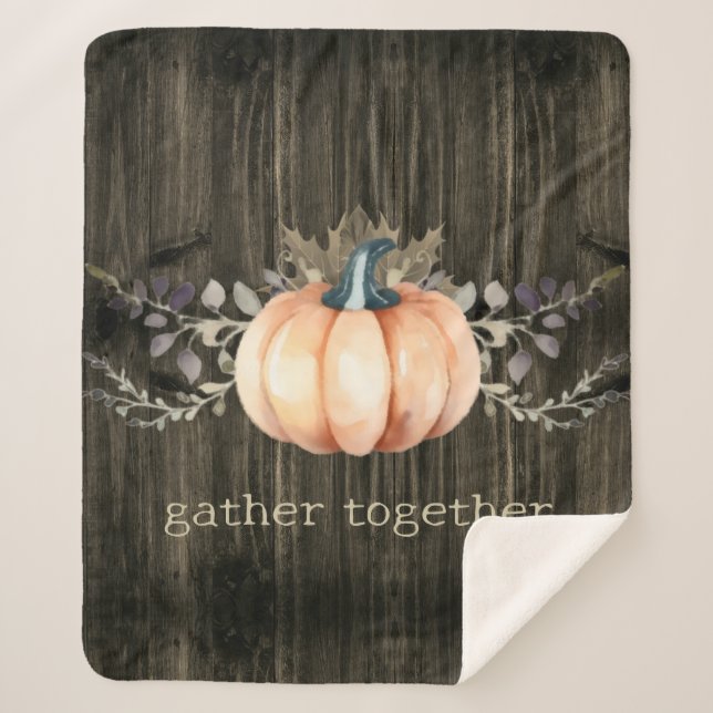 Couverture Sherpa Watercolor Pumpkin (Devant)