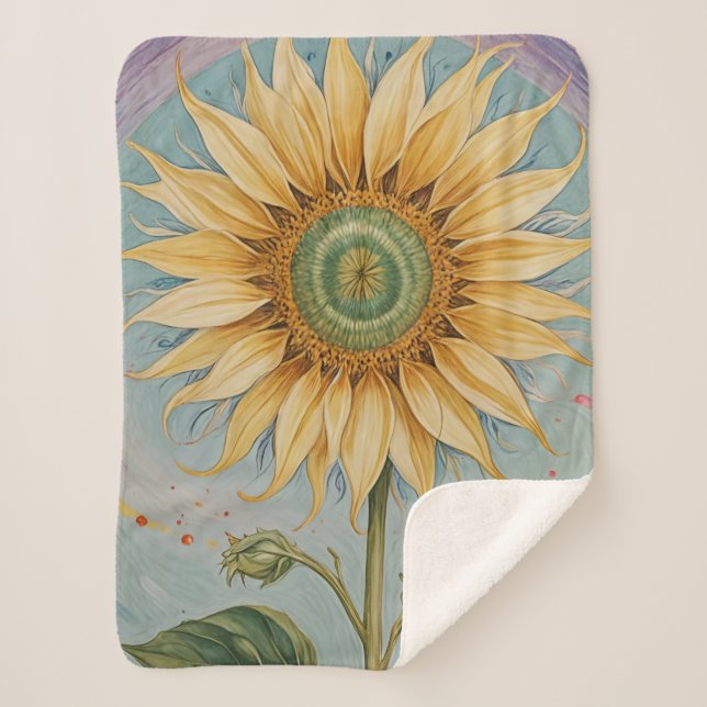 Couverture Sherpa Whimsy de tournesol (Devant)